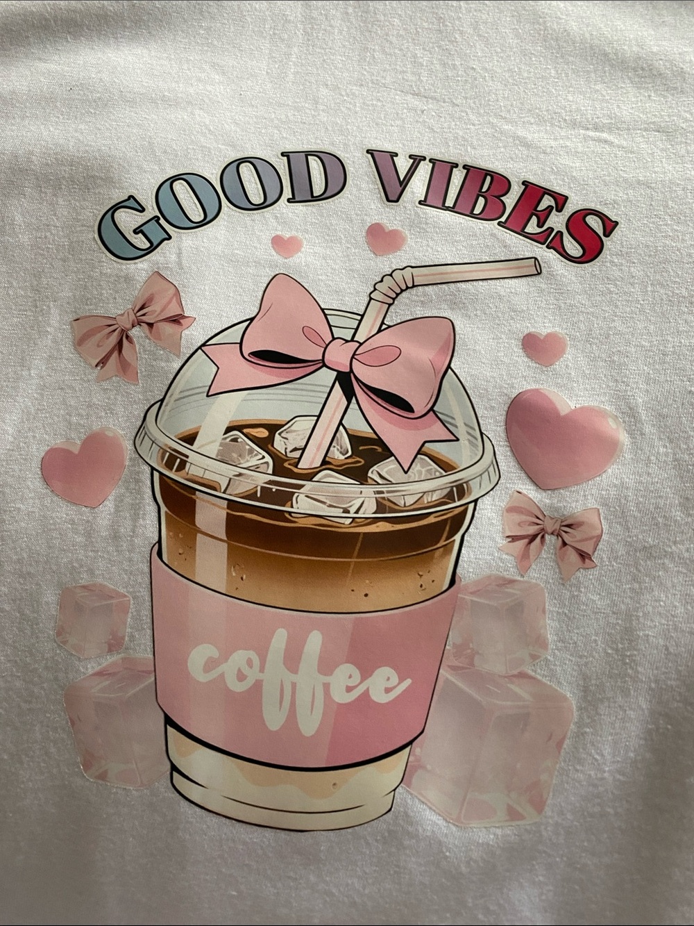 Good Vibes Pink Coffee Graphic Tee